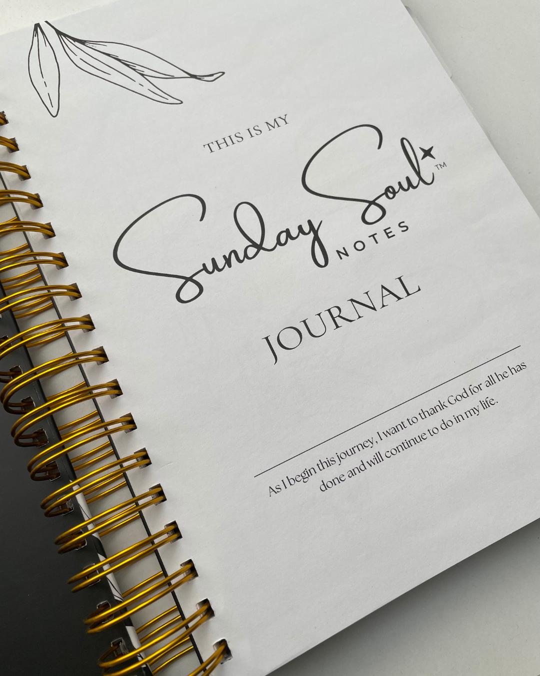 Inside pages of Sunday Soul Notes Christian journal for women